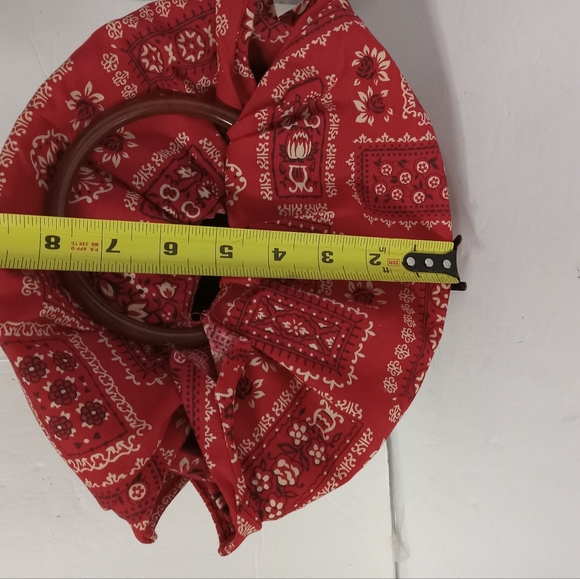 Vintage Sewing Basket  Bandana wrapped Top JC Penny  with Spols of Treads - Picture 5 of 7